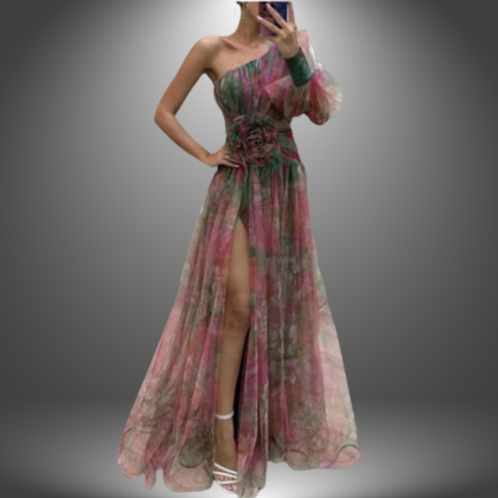 Addison - Bold Floral One-Shoulder Maxi Dress
