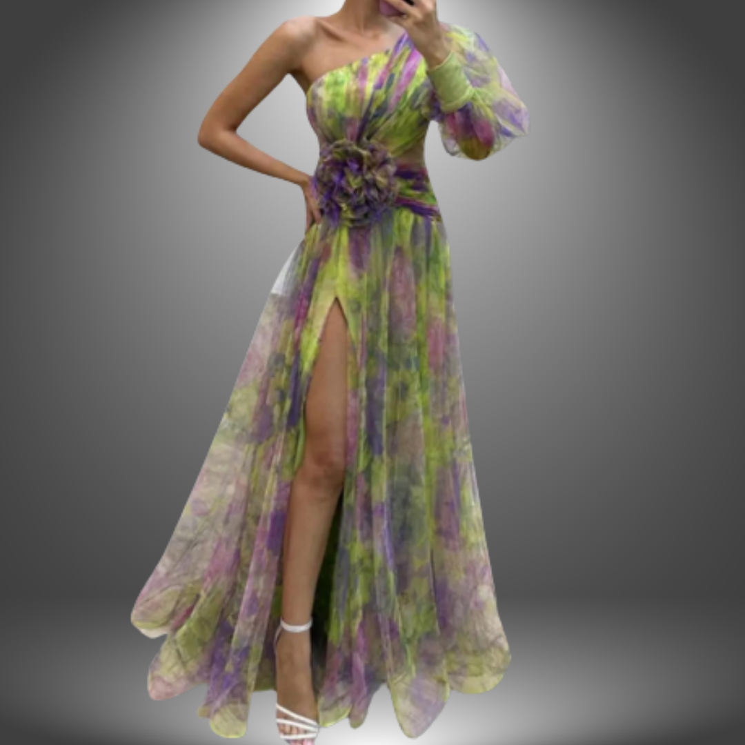 Addison - Bold Floral One-Shoulder Maxi Dress