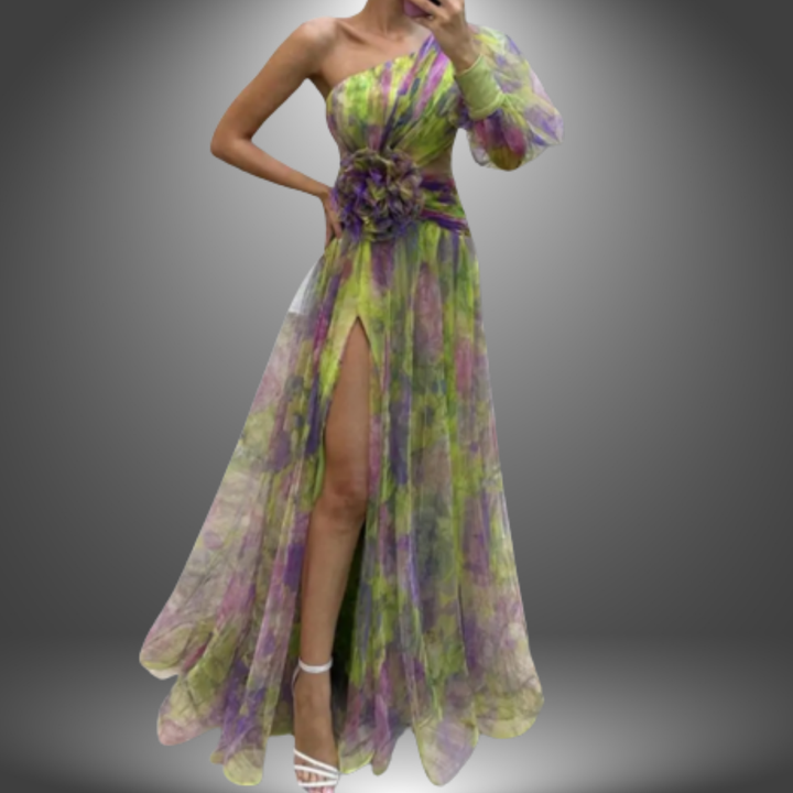 Addison - Bold Floral One-Shoulder Maxi Dress