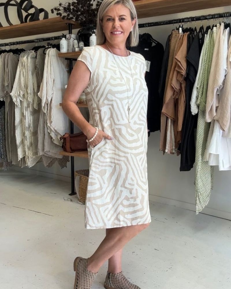 Romy's Everyday Ease | Printed Knee-Length Dress