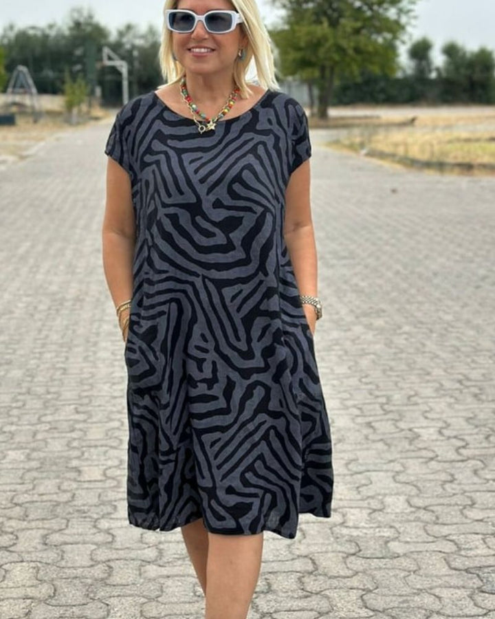Romy's Everyday Ease | Printed Knee-Length Dress