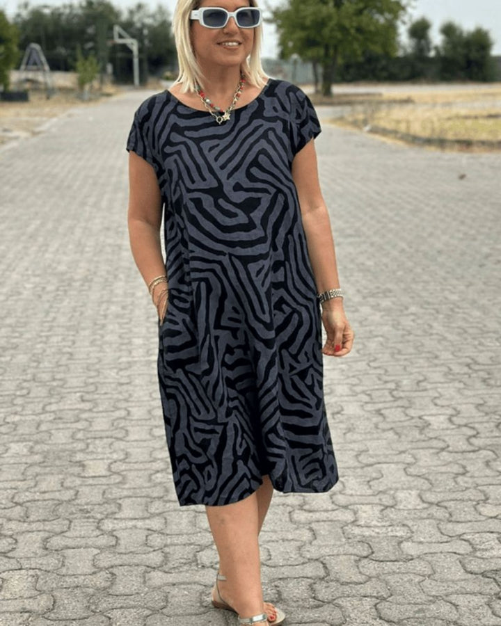 Romy's Everyday Ease | Printed Knee-Length Dress