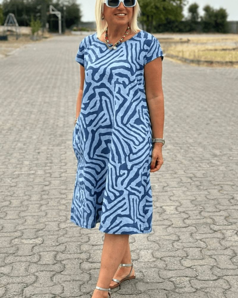 Romy's Everyday Ease | Printed Knee-Length Dress