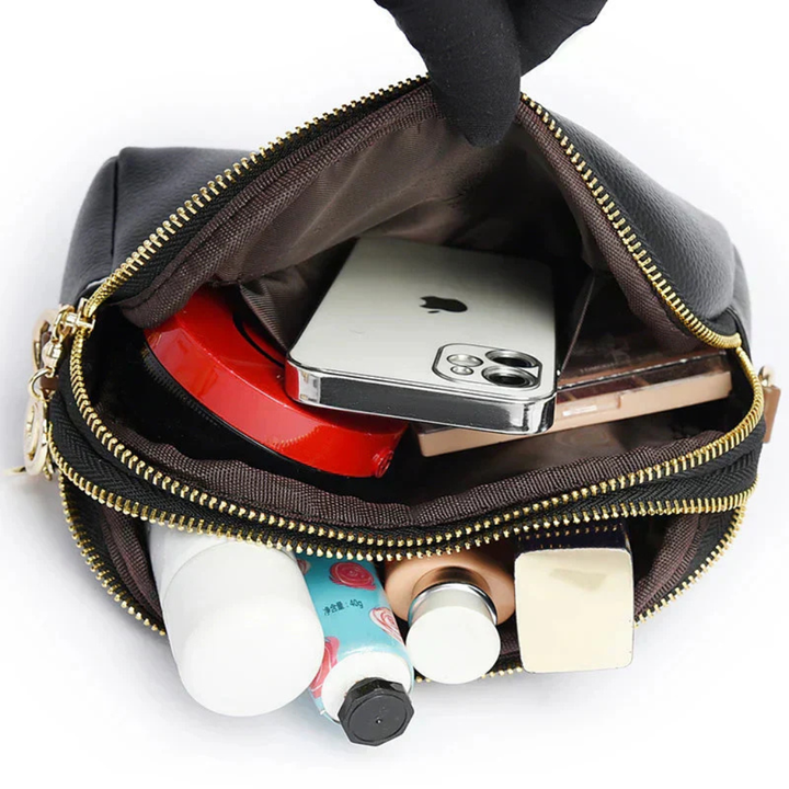 Neve | Women's Leather Zip-Top Compact Crossbody Bag
