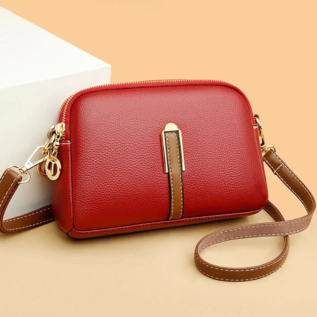 Neve | Women's Leather Zip-Top Compact Crossbody Bag