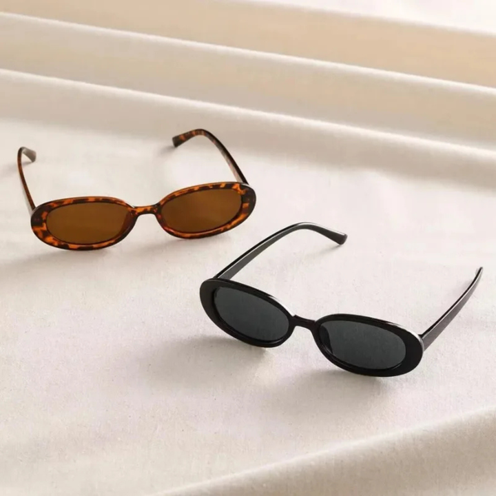 Lana | Women's UV-Protection Retro Oval Sunglasses Set