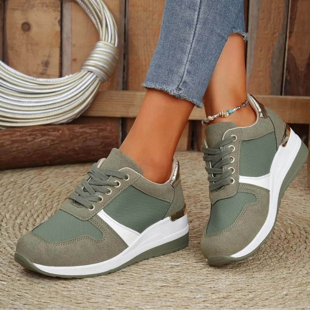 Briar | Women's Suede Lace-Up Hidden Wedge Sneakers