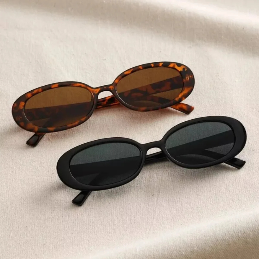 Lana | Women's UV-Protection Retro Oval Sunglasses Set