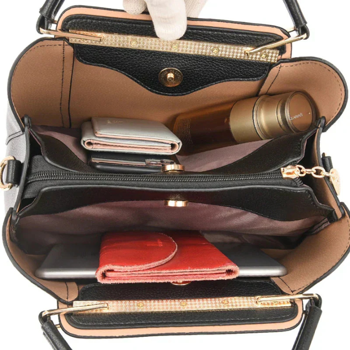 Adele | Women's Leather Structured Top-Handle Crossbody Bag