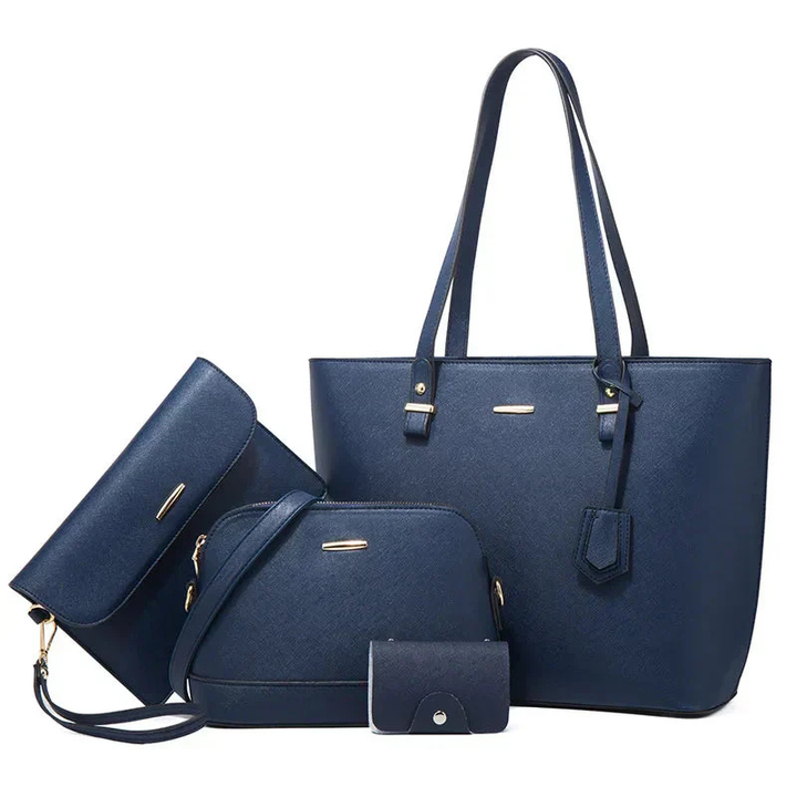 Adeline | Women's Vegan Leather Tote Bag 4 Piece Set