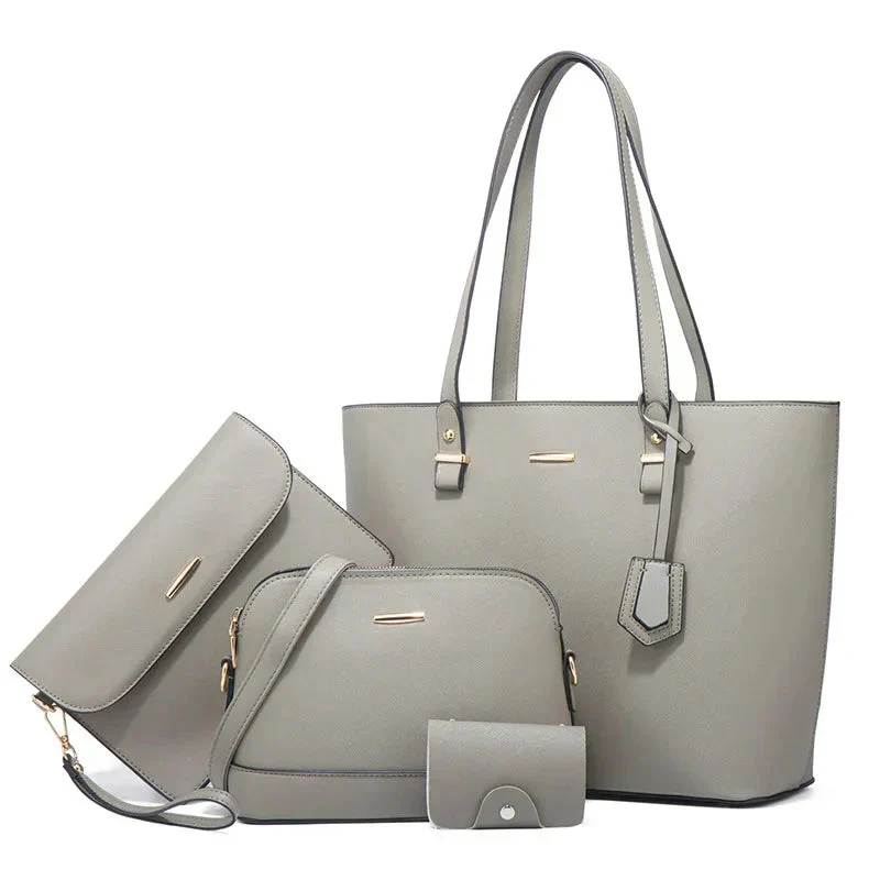 Adeline | Women's Vegan Leather Tote Bag 4 Piece Set