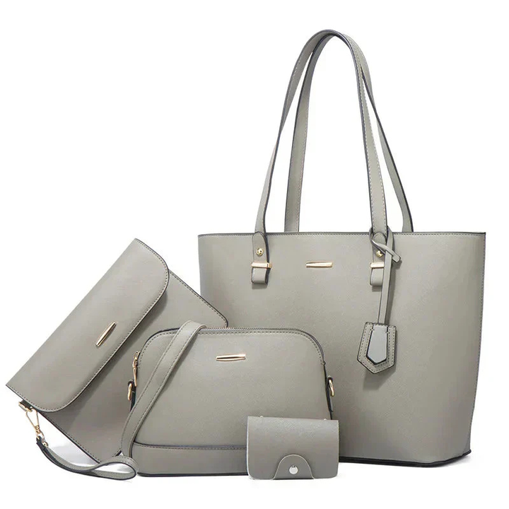 Adeline | Women's Vegan Leather Tote Bag 4 Piece Set