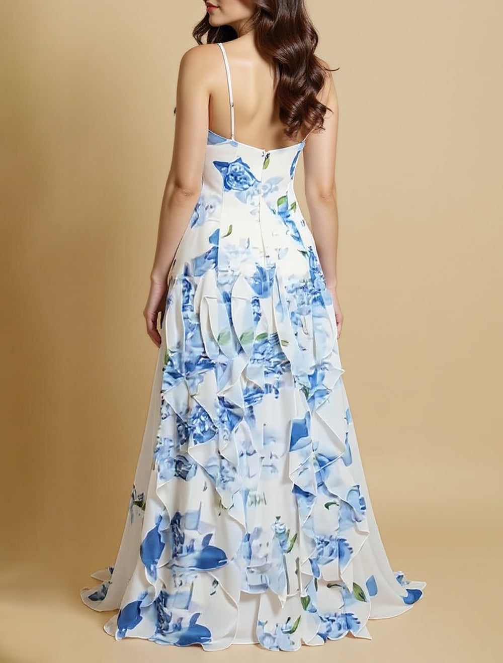 Amara's Blooming Charm | Strapless Floral Maxi Dress