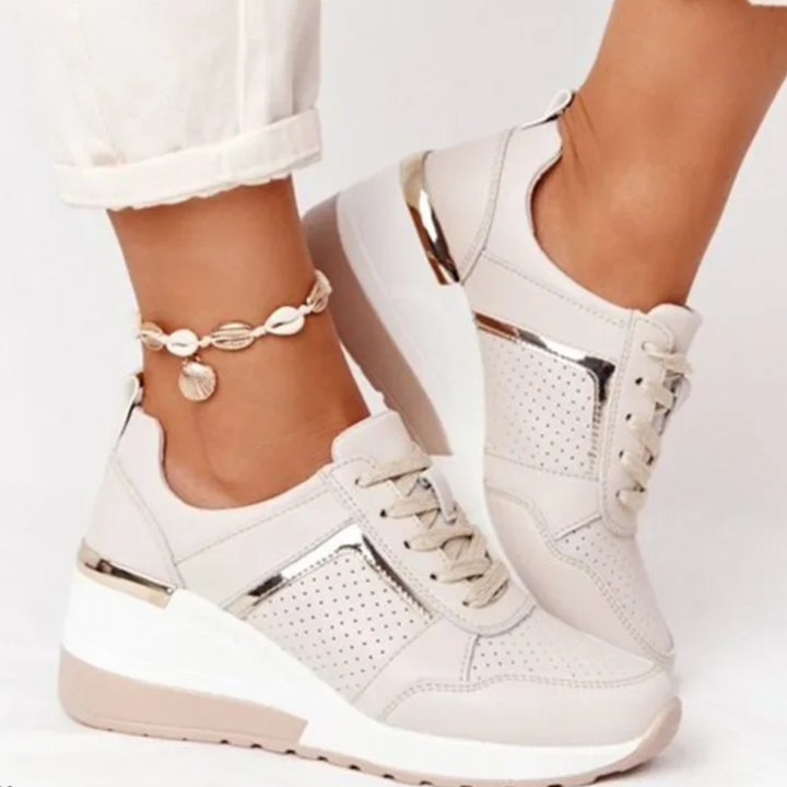 Anika | Women's Breathable Lace-Up Wedge Sneakers