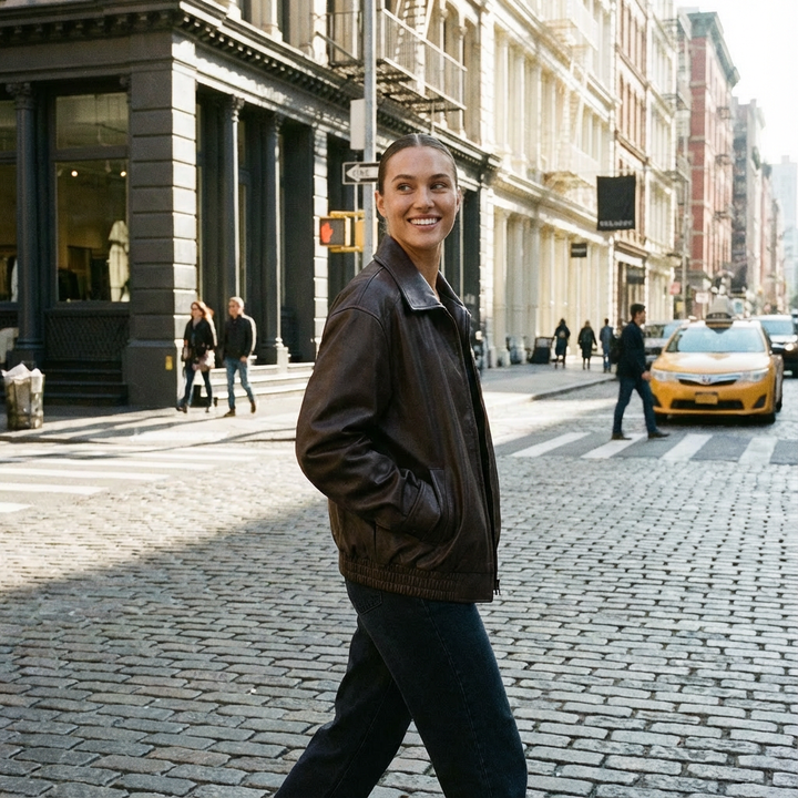 Ashley | Women's Oversized Zip-Up Bomber Jacket