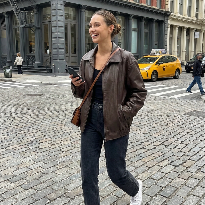 Ashley | Women's Oversized Zip-Up Bomber Jacket