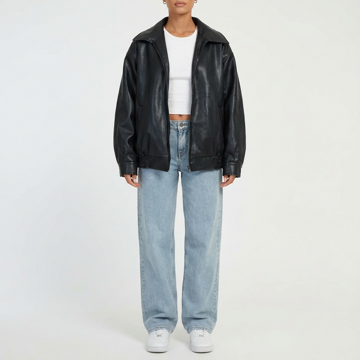 Ashley | Women's Oversized Zip-Up Bomber Jacket