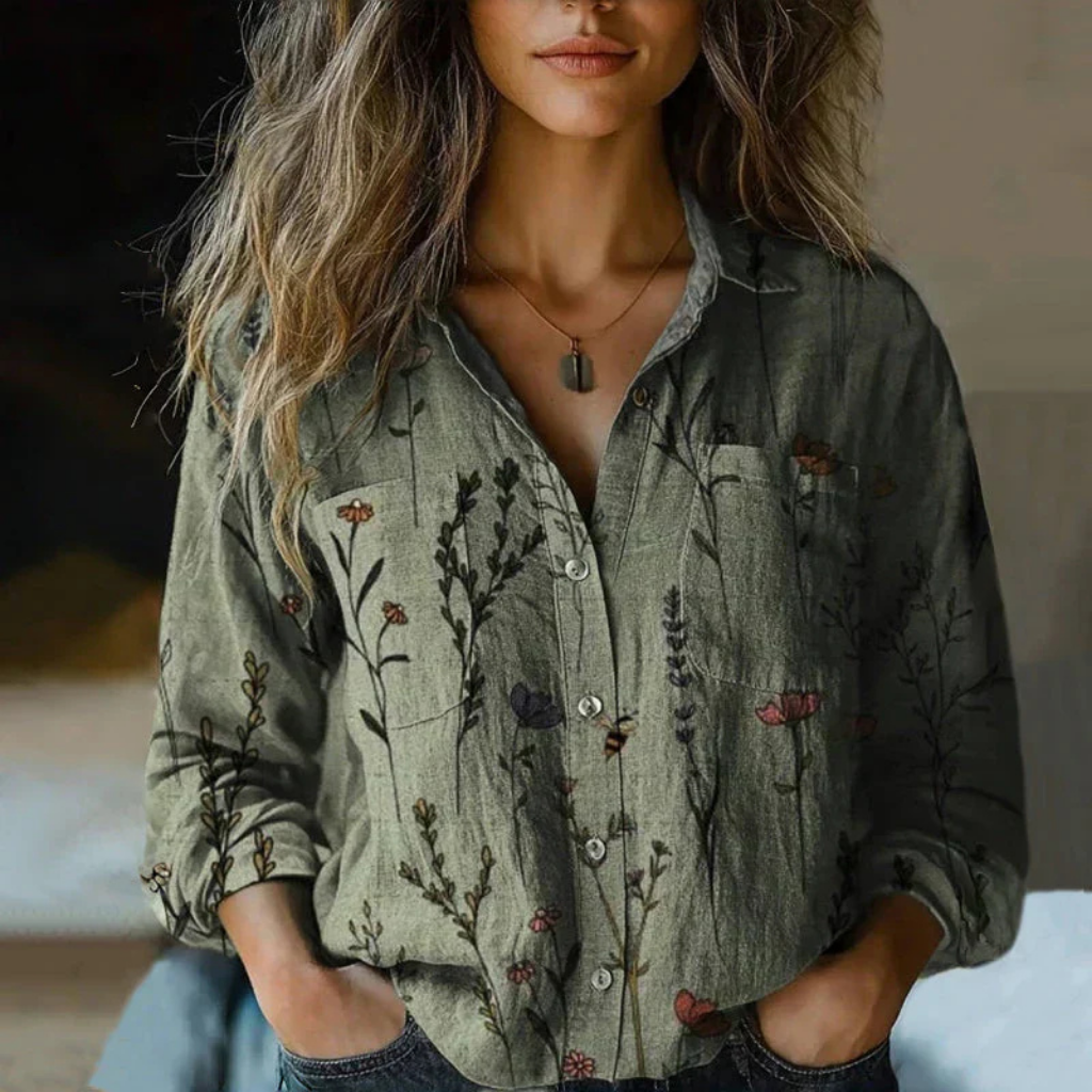 Blythe | Women's Cotton Printed Button-Down Shirt