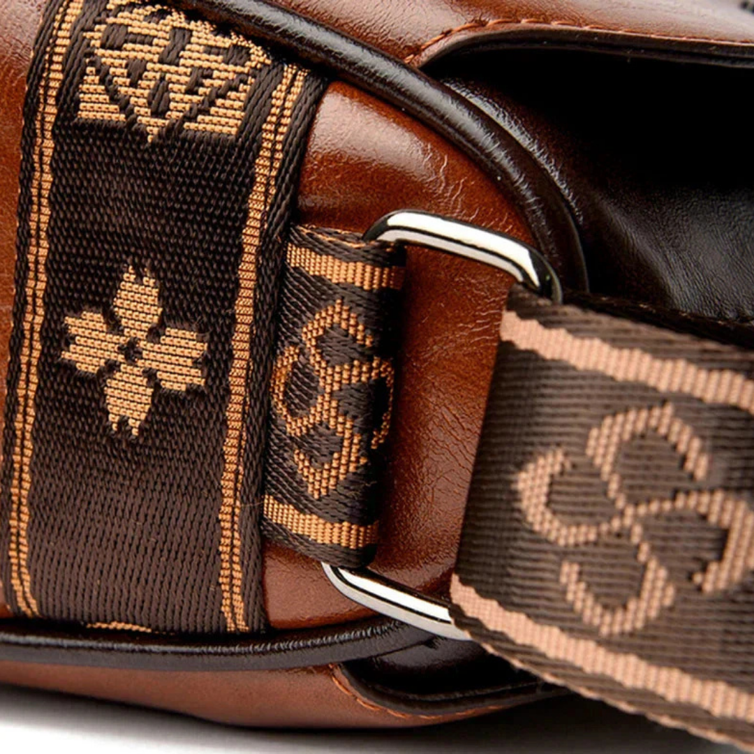 Brynn | Women's Leather Crossbody Bag with Woven Strap Elegant