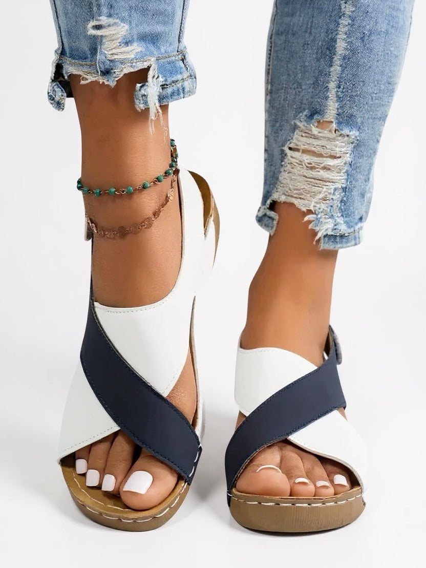 Calla | Women's Orthopedic Leather Crossover Platform Sandals