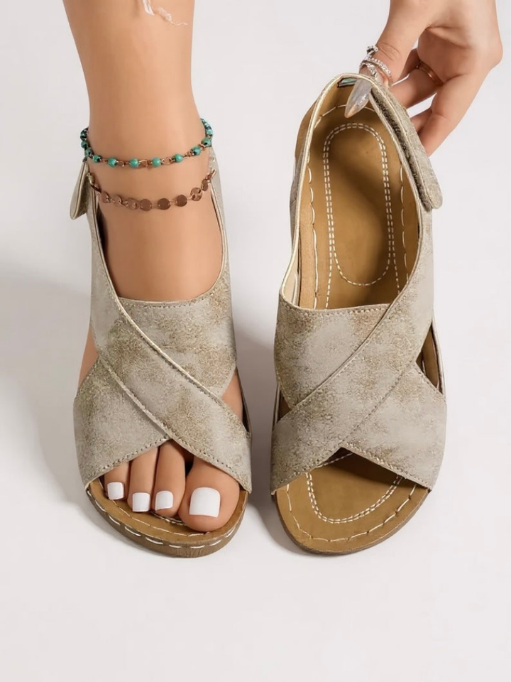 Calla | Women's Orthopedic Leather Crossover Platform Sandals