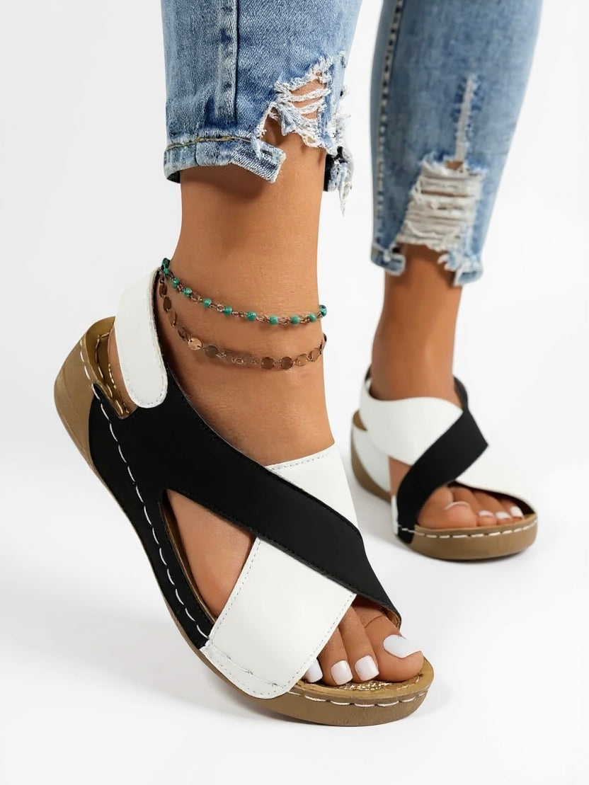 Calla | Women's Orthopedic Leather Crossover Platform Sandals