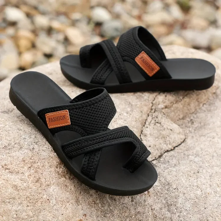 Callista | Women's Breathable Arch-Support Crossover Strap Flat Sandals