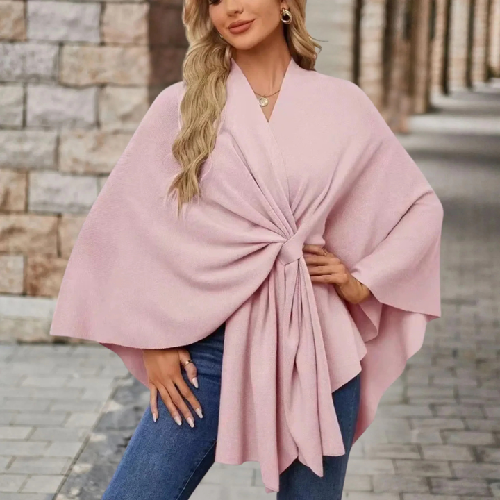 Celeste | Women's Lightweight Twist-Front V-Neck Cape Poncho