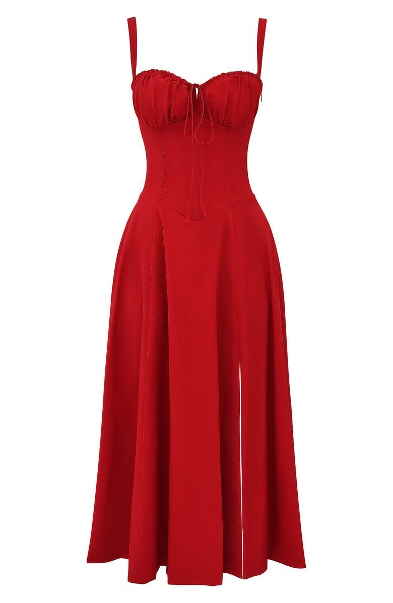 Vespera's Floral Grace | Midi Dress