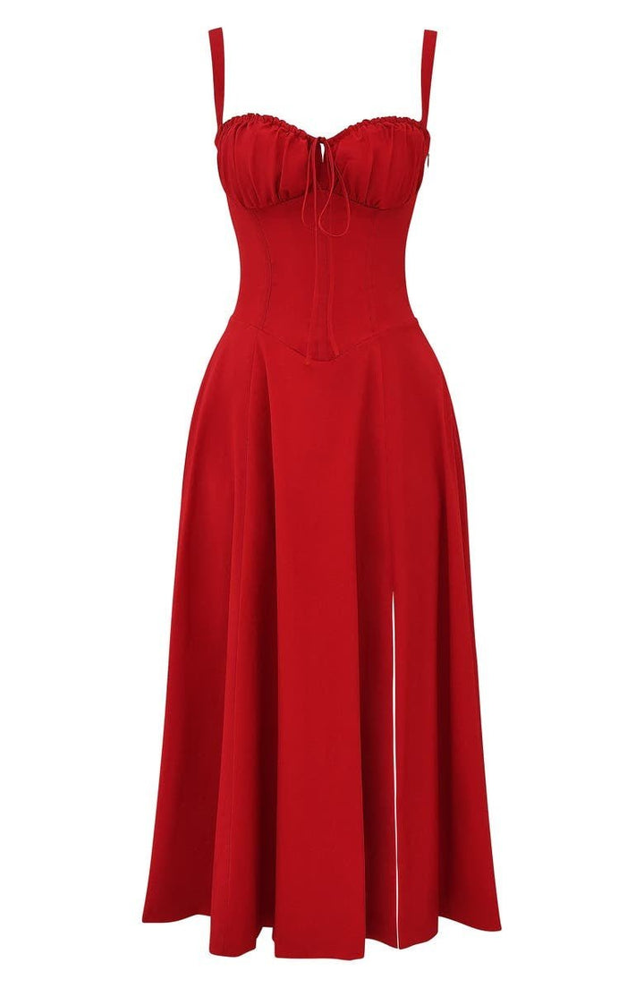 Vespera's Floral Grace | Midi Dress