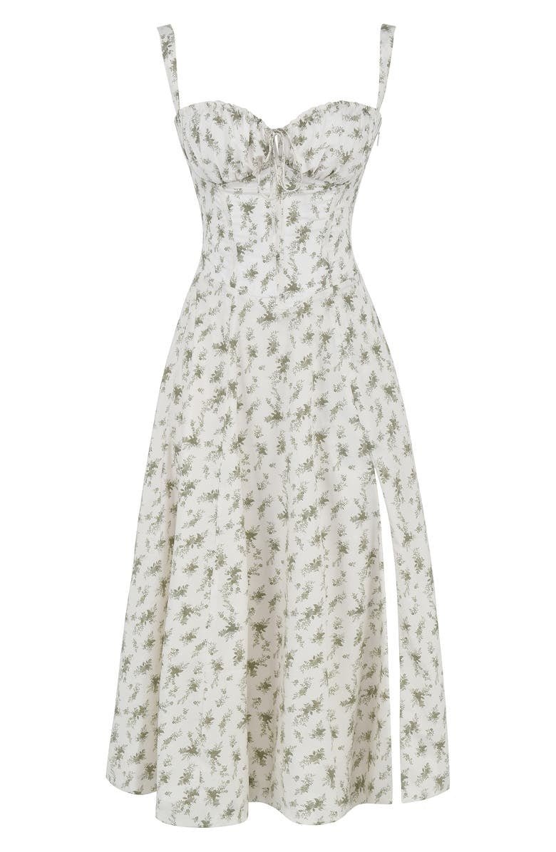 Vespera's Floral Grace | Midi Dress