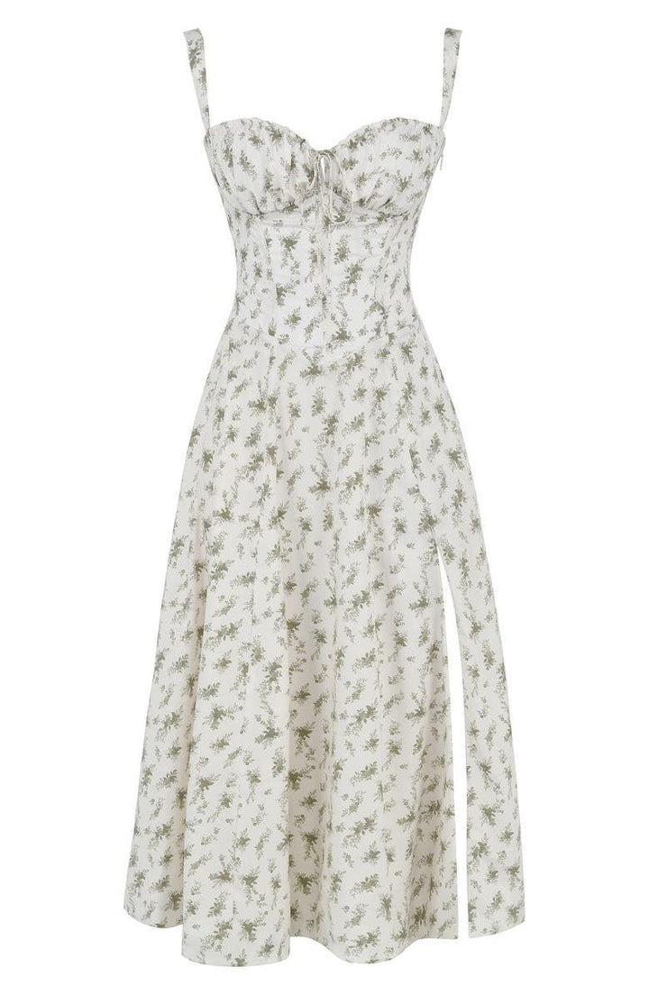 Vespera's Floral Grace | Midi Dress