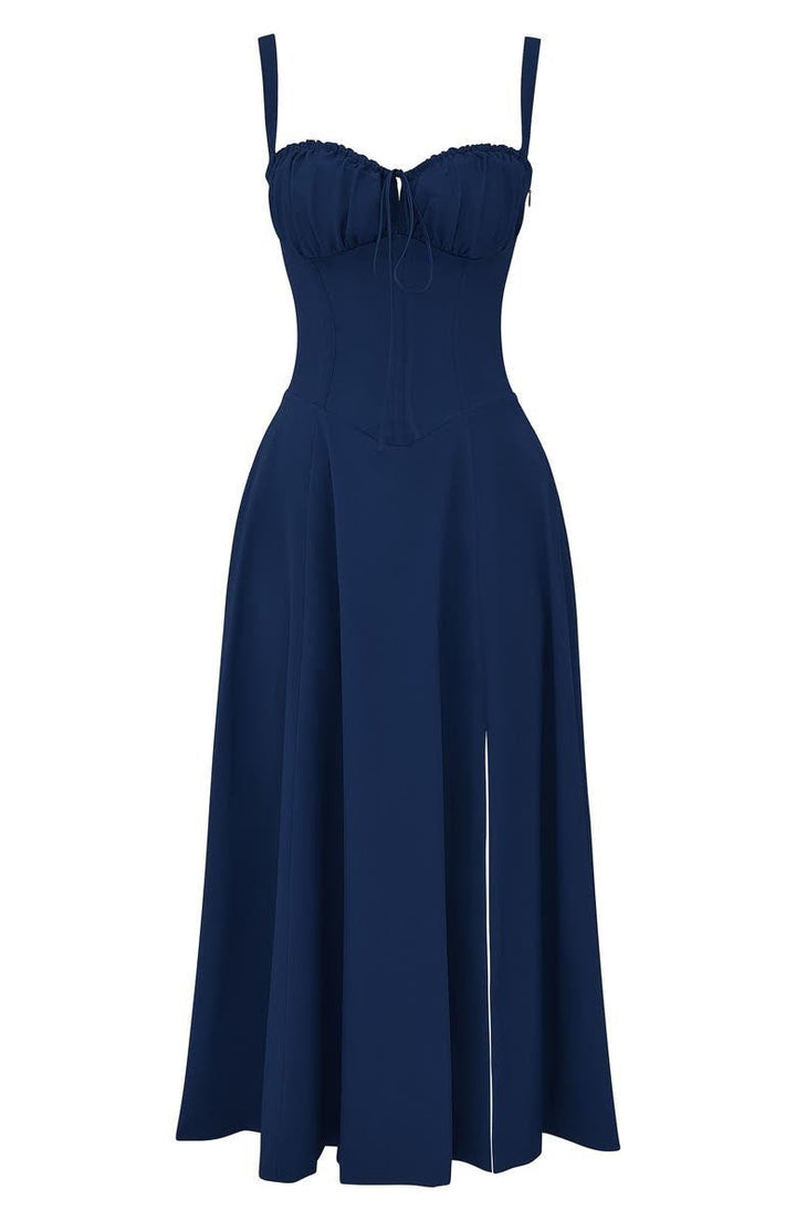 Vespera's Floral Grace | Midi Dress