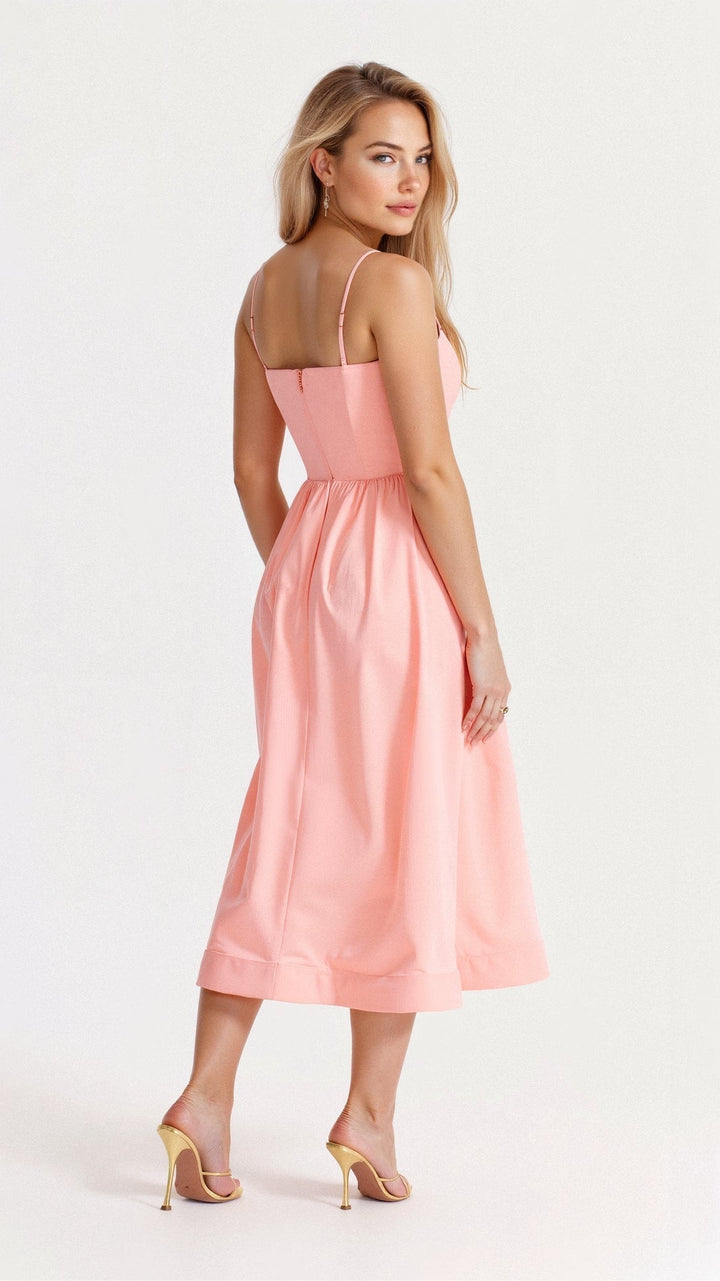 Sophia's Effortless Elegance | Strapless Midi Dress