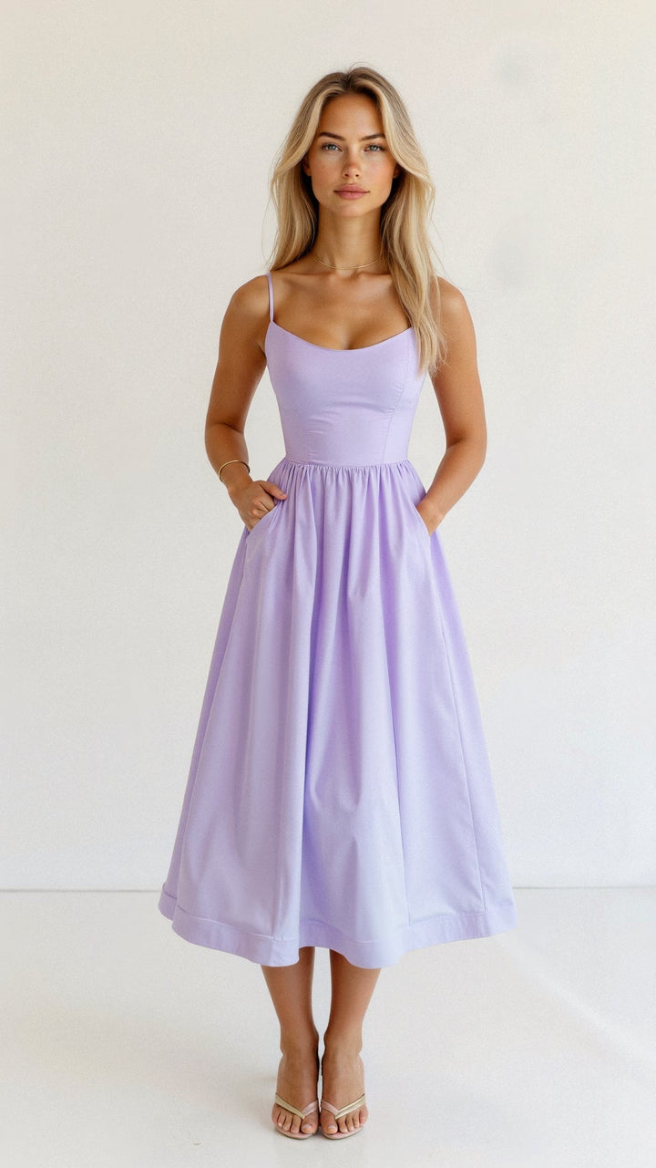 Sophia's Effortless Elegance | Strapless Midi Dress