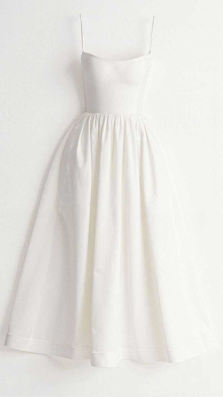 Sophia's Effortless Elegance | Strapless Midi Dress
