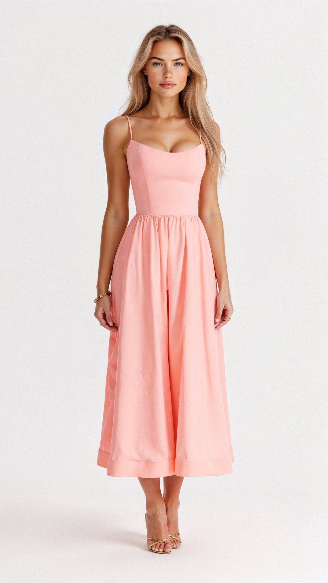 Sophia's Effortless Elegance | Strapless Midi Dress