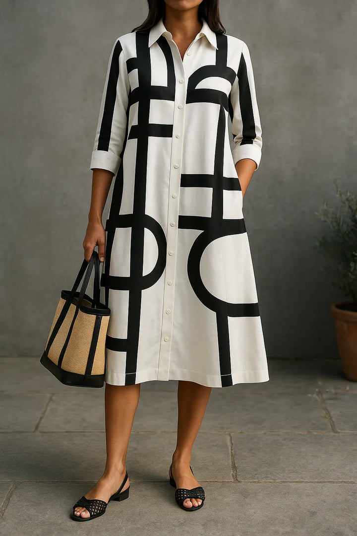 Nadia's Bold Form | Graphic Shirt Dress