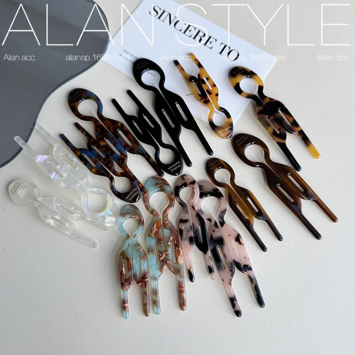Clementine | Women's Tortoiseshell Acetate U-Shaped Hair Clip