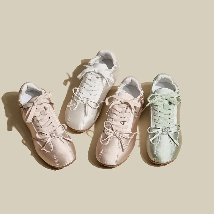 Cleo | Women's Satin Retro Lace Up Sneakers