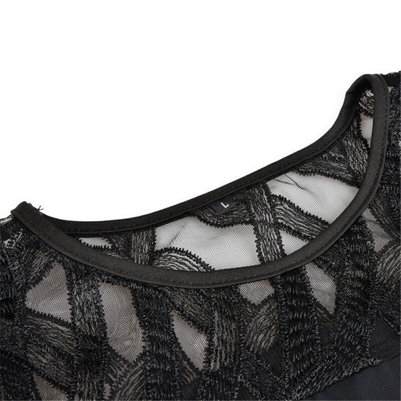 Corinna | Women's Chiffon Lace-Trim Layered Midi Dress Elegant