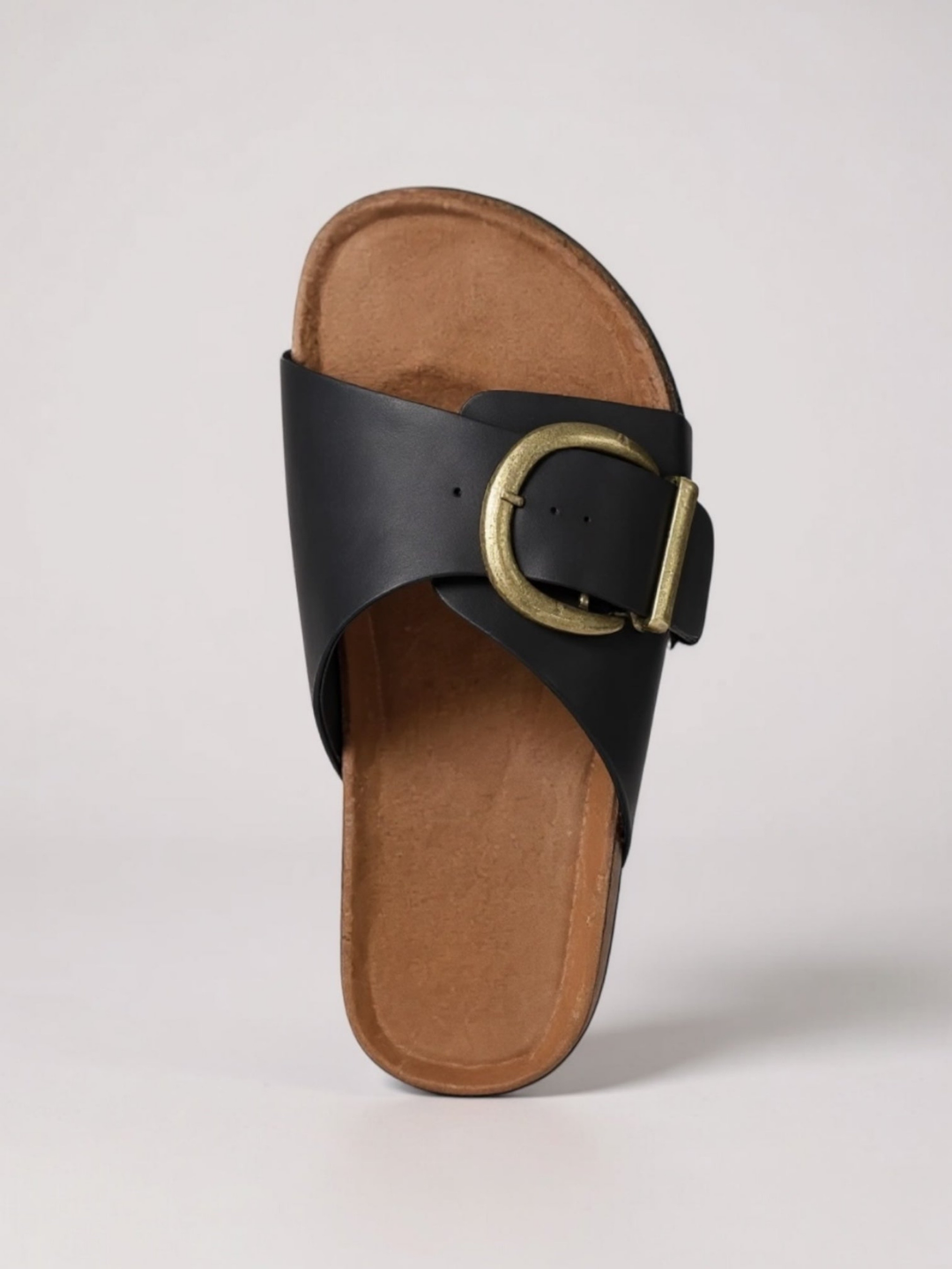 Dagny | Women's Leather Buckle Strap Slide Sandals