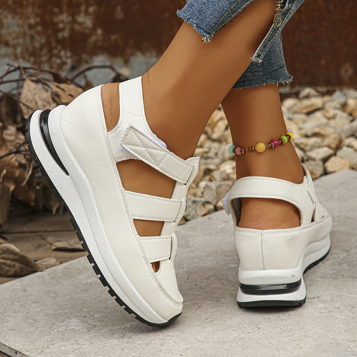 Dagny | Women's Leather Caged Platform Sport Sandals