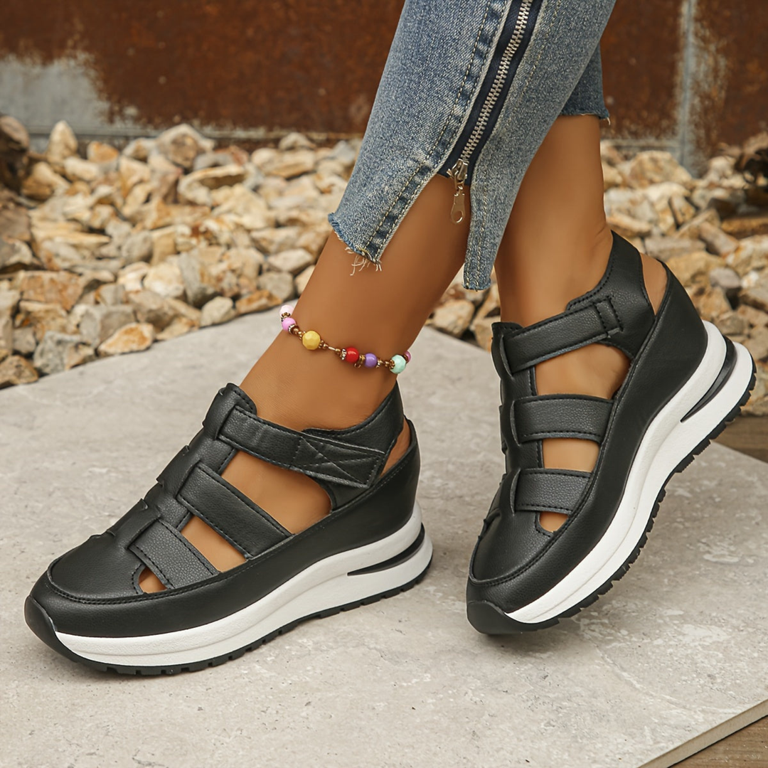 Dagny | Women's Leather Caged Platform Sport Sandals
