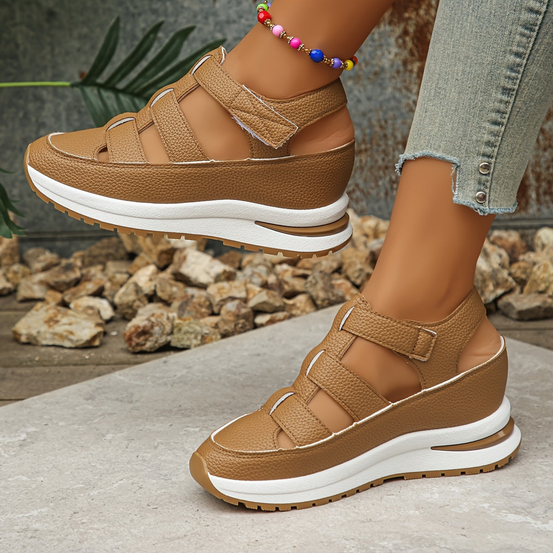 Dagny | Women's Leather Caged Platform Sport Sandals