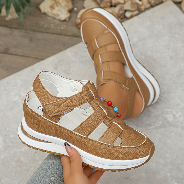 Dagny | Women's Leather Caged Platform Sport Sandals