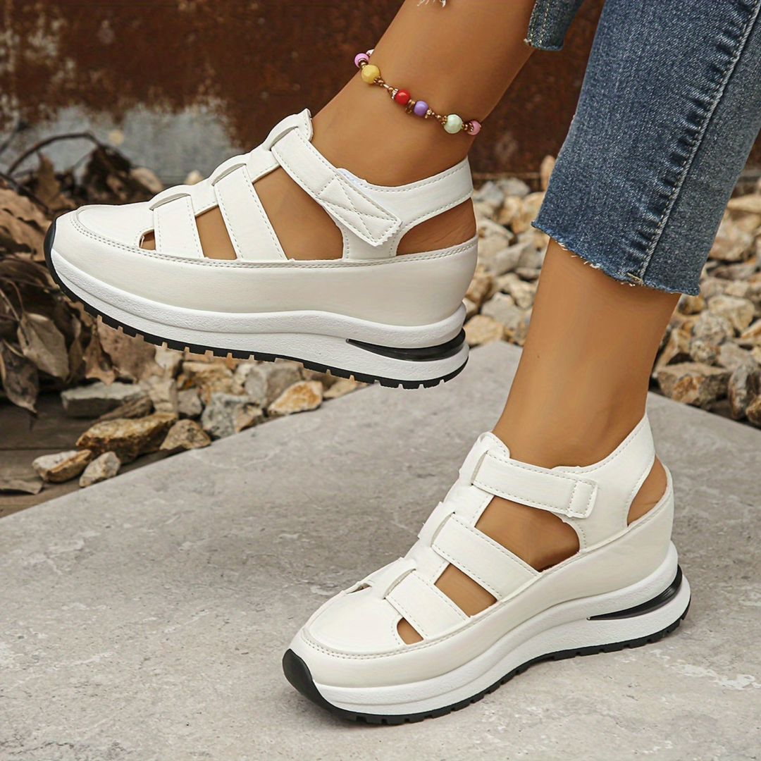 Dagny | Women's Leather Caged Platform Sport Sandals