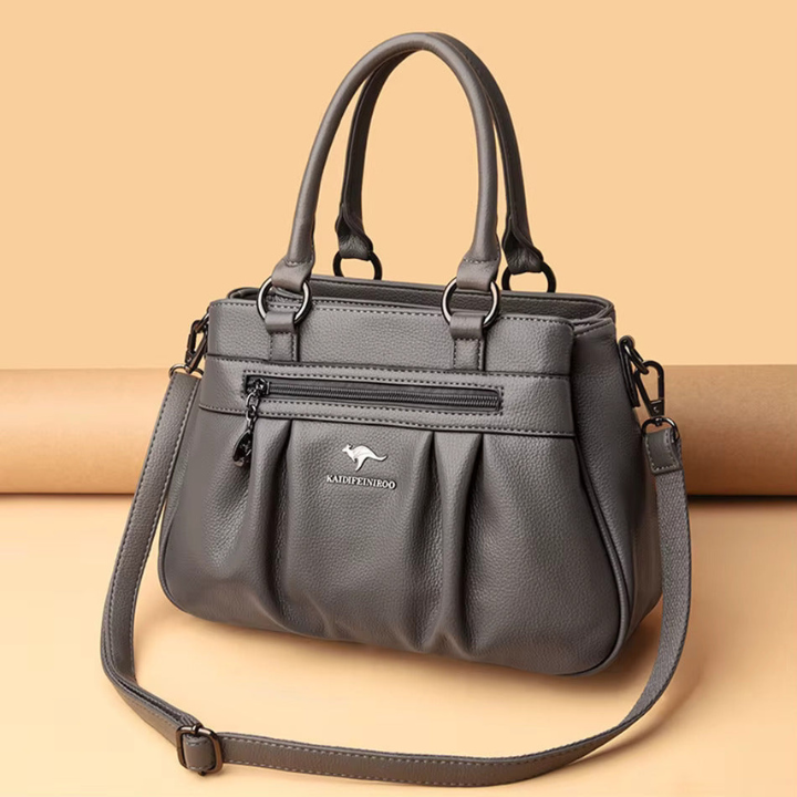 Darcy | Women's Leather Ruched Top Handle Handbag
