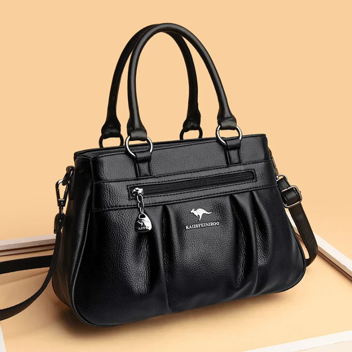 Darcy | Women's Leather Ruched Top Handle Handbag