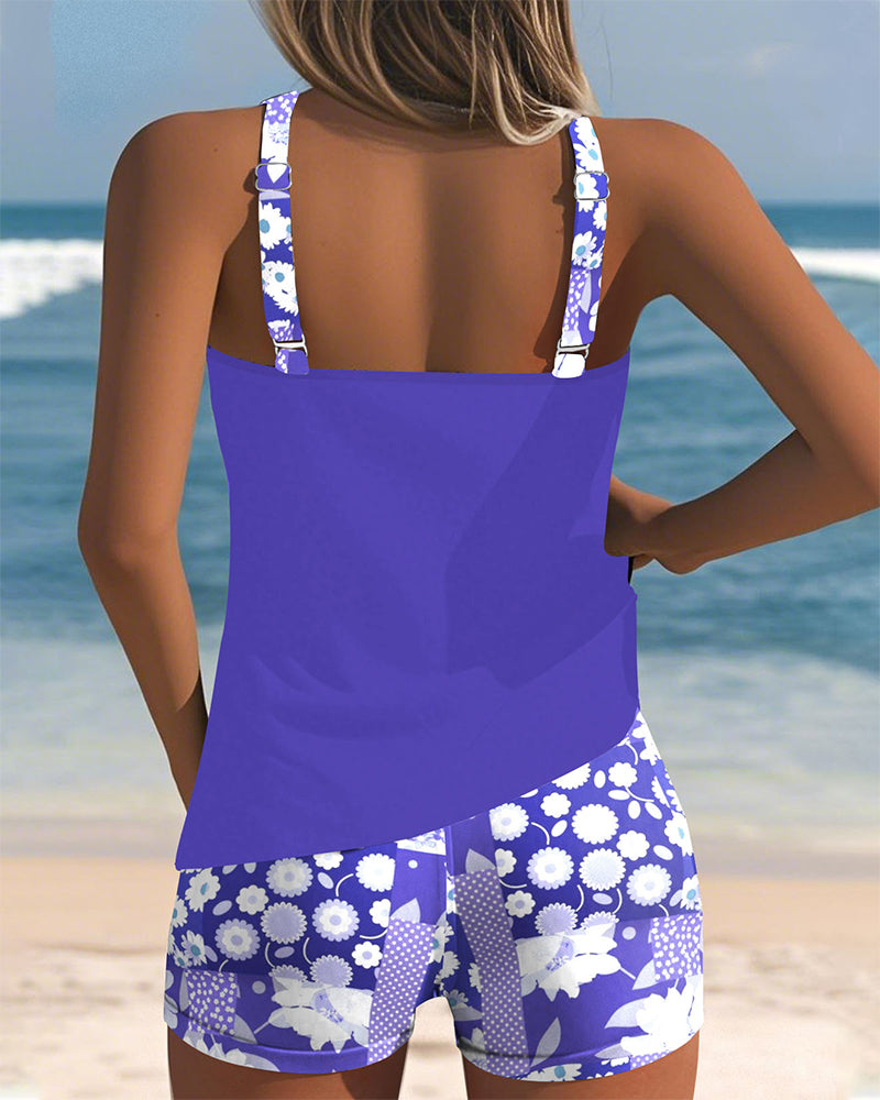Darcy | Women's Quick-Dry Floral Print Tankini Shorts Set